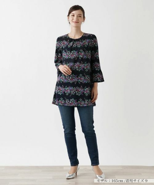 Leilian / レリアン カットソー | フラワーボーダーブラウス | 詳細4