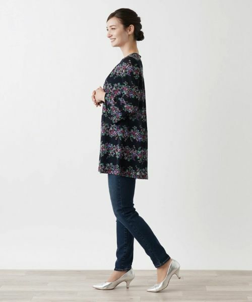 Leilian / レリアン カットソー | フラワーボーダーブラウス | 詳細5