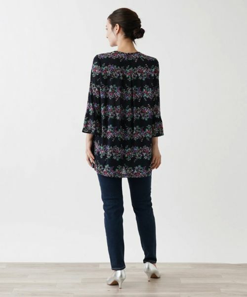 Leilian / レリアン カットソー | フラワーボーダーブラウス | 詳細6