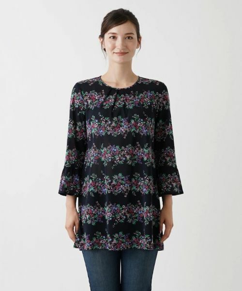 Leilian / レリアン カットソー | フラワーボーダーブラウス | 詳細7