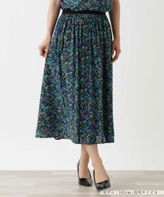 Leilian / レリアン ミニ・ひざ丈スカート | 洗えるフラワーガーデンフレアスカート【パワーネット素材】