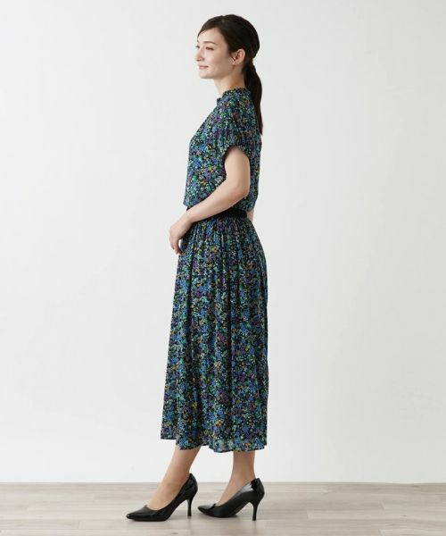 Leilian / レリアン ミニ・ひざ丈スカート | 洗えるフラワーガーデンフレアスカート【パワーネット素材】 | 詳細2