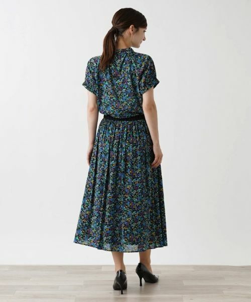 Leilian / レリアン ミニ・ひざ丈スカート | 洗えるフラワーガーデンフレアスカート【パワーネット素材】 | 詳細3