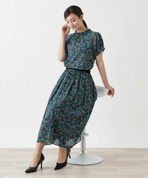 Leilian / レリアン ミニ・ひざ丈スカート | 洗えるフラワーガーデンフレアスカート【パワーネット素材】 | 詳細4