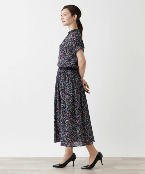 Leilian / レリアン ミニ・ひざ丈スカート | 洗えるフラワーガーデンフレアスカート【パワーネット素材】 | 詳細6