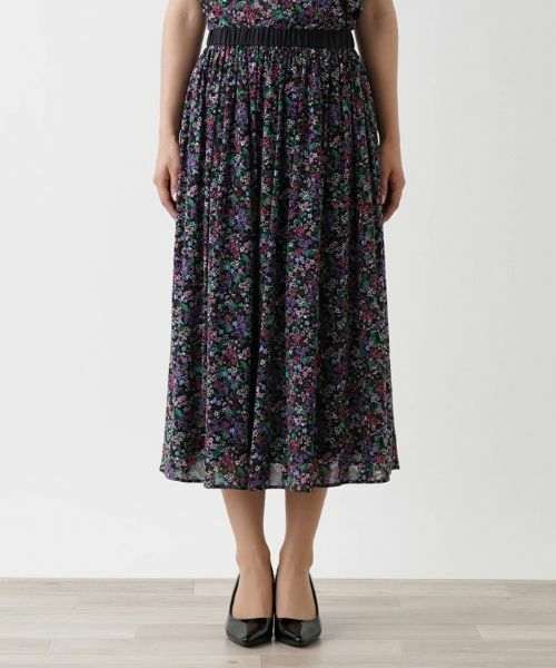 Leilian / レリアン ミニ・ひざ丈スカート | 洗えるフラワーガーデンフレアスカート【パワーネット素材】 | 詳細8