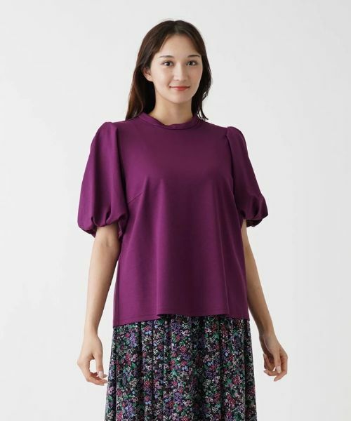 Leilian/レリアン パフスリーブカットソー バイオレット 11(L)