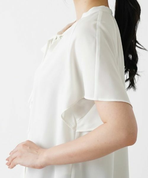 Leilian / レリアン シャツ・ブラウス | ボウタイ半袖シフォンブラウス | 詳細10