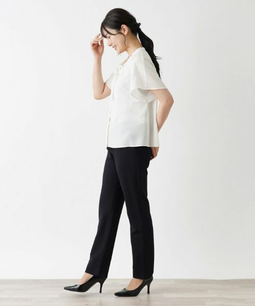 Leilian / レリアン シャツ・ブラウス | ボウタイ半袖シフォンブラウス | 詳細2