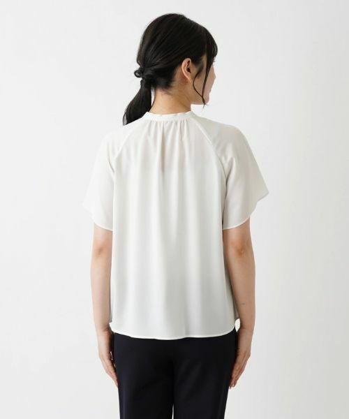 Leilian / レリアン シャツ・ブラウス | ボウタイ半袖シフォンブラウス | 詳細6