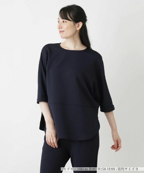 Leilian / レリアン シャツ・ブラウス | 七分丈ブラウス（ネイビー）