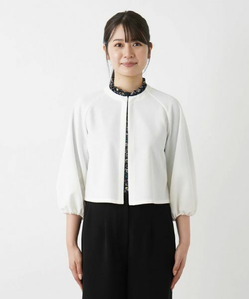 Leilian / レリアン テーラードジャケット | 【きれいめ】洗えるノーカラージャケット【Leilian WHITE LABEL】 | 詳細7