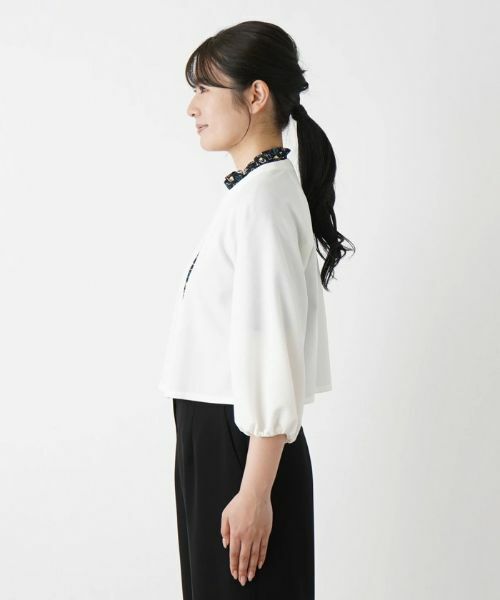 Leilian / レリアン テーラードジャケット | 【きれいめ】洗えるノーカラージャケット【Leilian WHITE LABEL】 | 詳細8