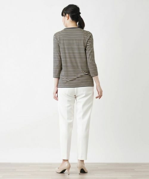 マルチボーダーカットソー【Leilian WHITE LABEL】|レリアン