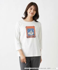 Leilian / レリアン 刺繍クルーネックTシャツ【Leilian WHITE LABEL】 刺繍クルーネックTシャツ【Leilian WHITE LABEL】|レリアン