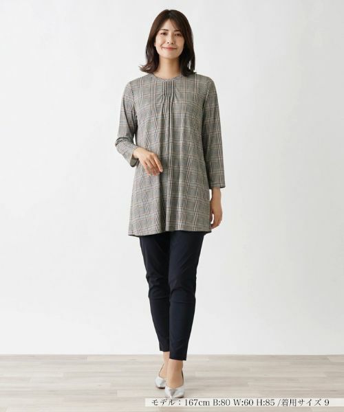 Leilian / レリアン カットソー | グレンチェックカットソー | 詳細1