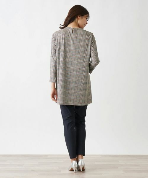 Leilian / レリアン カットソー | グレンチェックカットソー | 詳細3