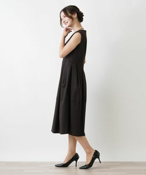 Leilian / レリアン ドレス | 幾何学模様ノースリーブワンピース | 詳細2