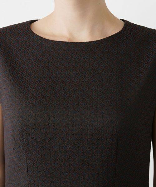 Leilian / レリアン ドレス | 幾何学模様ノースリーブワンピース | 詳細7