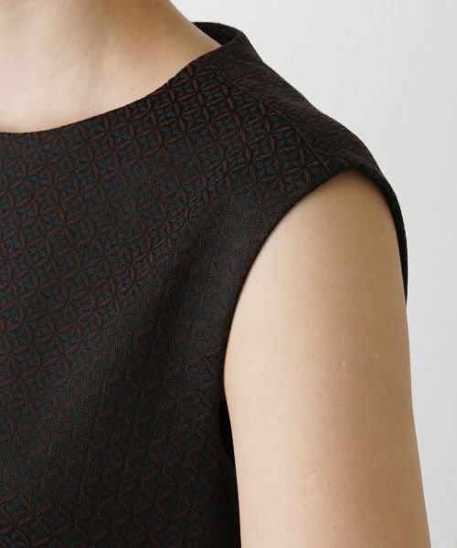 Leilian / レリアン ドレス | 幾何学模様ノースリーブワンピース | 詳細9