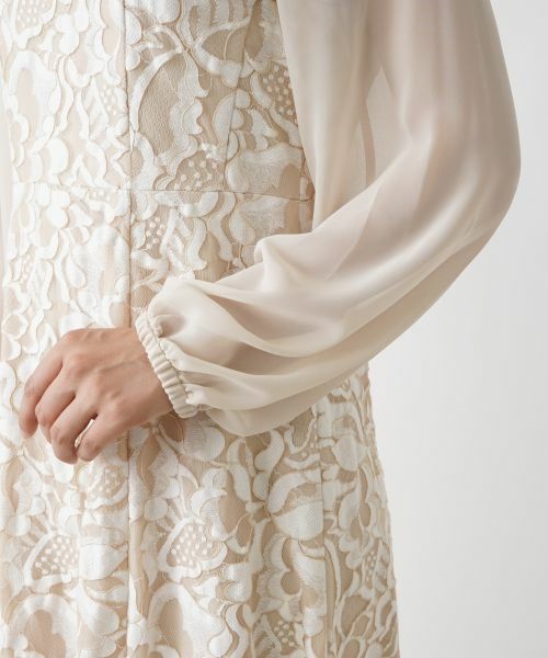 【美品】Leilian レリアン　現行　フロントレースワンピース 長袖 M相当 snc ファッション 【美品】Leilian レリアン 現行 フロント