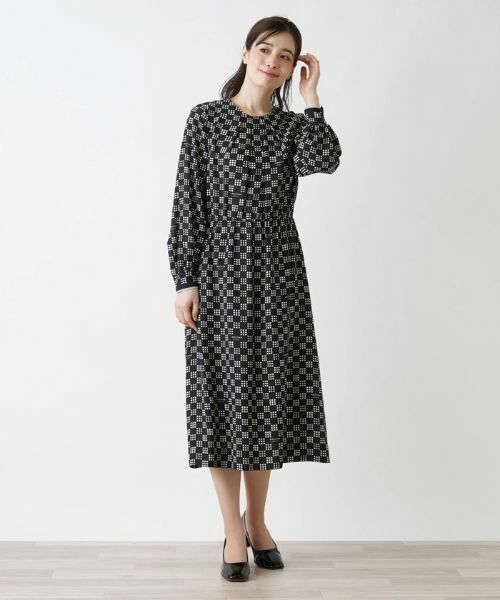 Leilian / レリアン ドレス | 洗える総柄ワンピース【ROCHAS Premiere】 | 詳細4