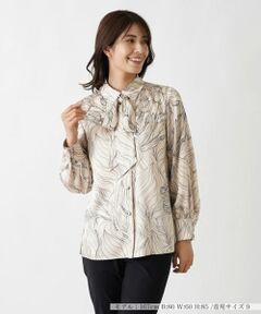 Leilian / レリアン シャツ・ブラウス | フラワーデザインボウタイブラウス【ROCHAS Premiere】