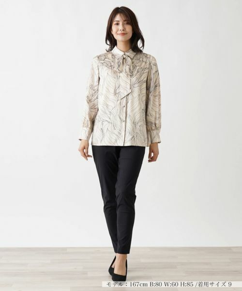 Leilian / レリアン シャツ・ブラウス | フラワーデザインボウタイブラウス【ROCHAS Premiere】 | 詳細1