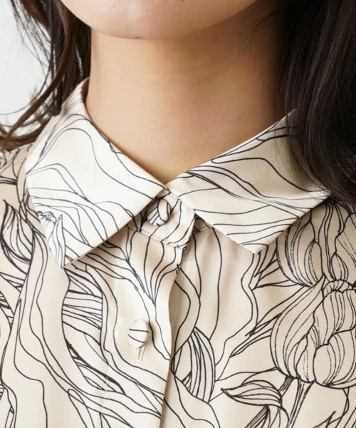 Leilian / レリアン シャツ・ブラウス | フラワーデザインボウタイブラウス【ROCHAS Premiere】 | 詳細10