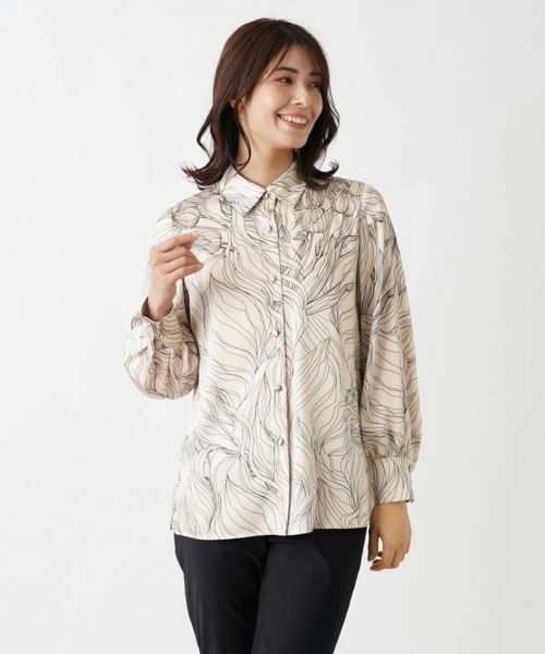 Leilian / レリアン シャツ・ブラウス | フラワーデザインボウタイブラウス【ROCHAS Premiere】 | 詳細4