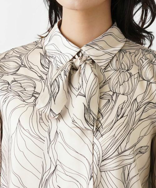 Leilian / レリアン シャツ・ブラウス | フラワーデザインボウタイブラウス【ROCHAS Premiere】 | 詳細8