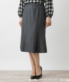 Leilian / レリアン ミニ・ひざ丈スカート | ウールジョーゼットフレアスカート