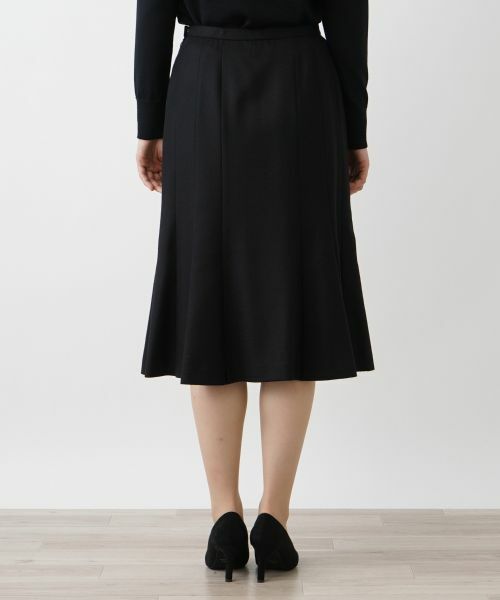 Leilian / レリアン ミニ・ひざ丈スカート | ウールジョーゼットフレアスカート | 詳細11