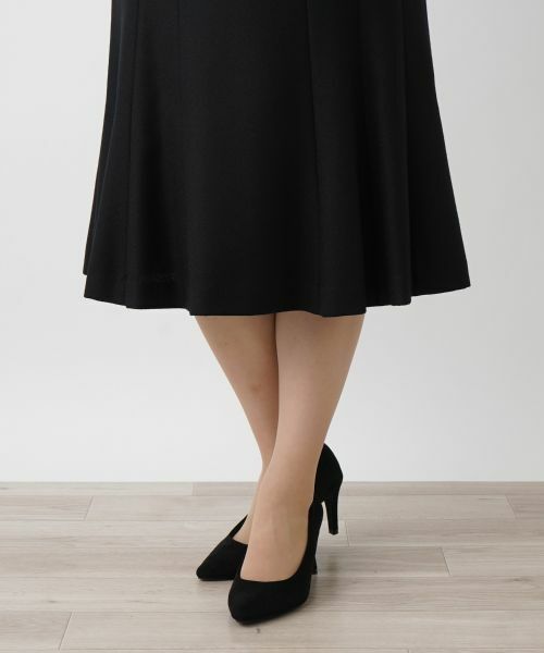 Leilian / レリアン ミニ・ひざ丈スカート | ウールジョーゼットフレアスカート | 詳細14