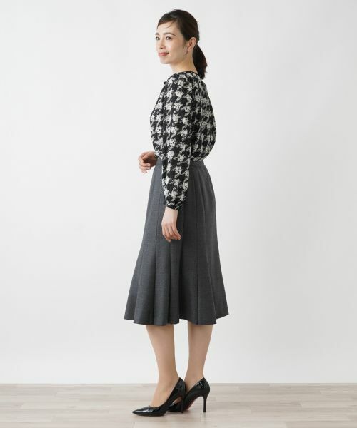 Leilian / レリアン ミニ・ひざ丈スカート | ウールジョーゼットフレアスカート | 詳細2