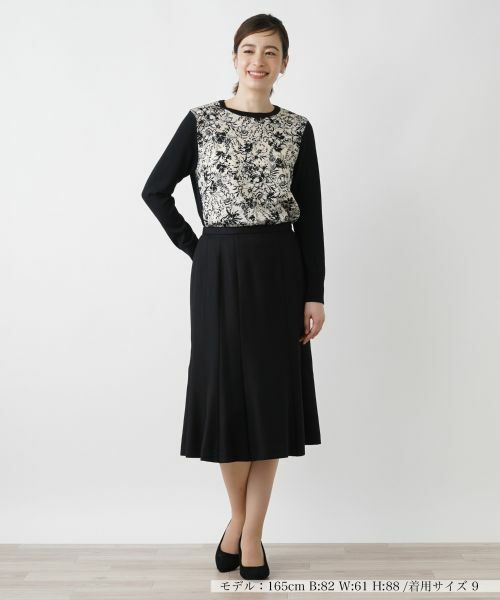 Leilian / レリアン ミニ・ひざ丈スカート | ウールジョーゼットフレアスカート | 詳細6