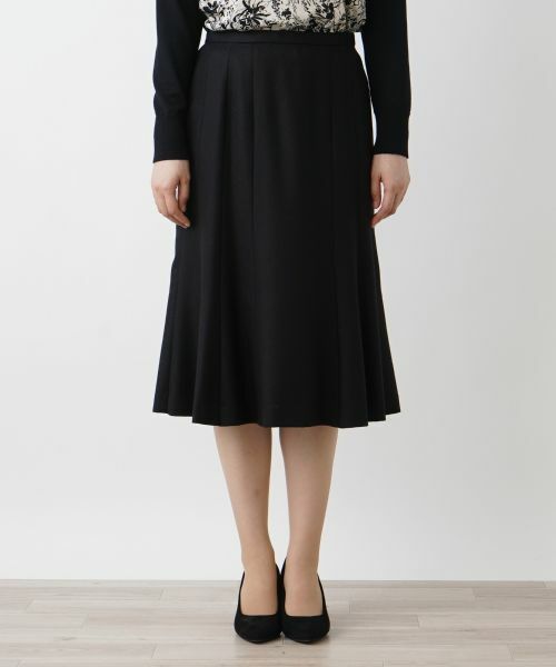 Leilian / レリアン ミニ・ひざ丈スカート | ウールジョーゼットフレアスカート | 詳細9