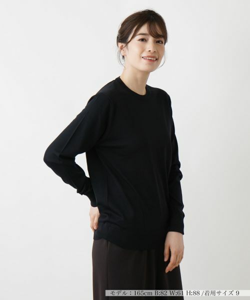 Leilian / レリアン ニット・セーター | クルーネックニットプルオーバー(ブラック)