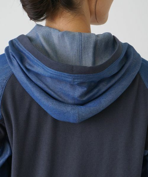 Leilian / レリアン カーディガン・ボレロ | 異素材ドッキングパーカー【MUSE BY ROCHAS Premiere】 | 詳細8