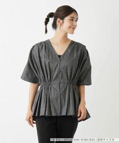 Leilian / レリアン シャツ・ブラウス | 洗えるVネック半袖ブラウス【Leilian WHITE LABEL】