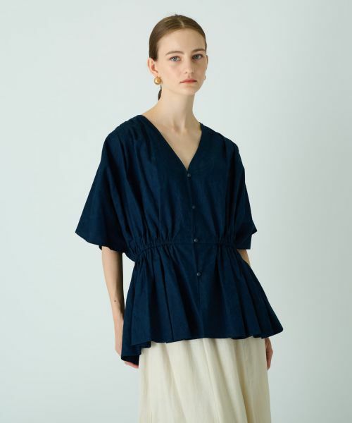 Leilian / レリアン シャツ・ブラウス | 洗えるVネック半袖ブラウス【Leilian WHITE LABEL】 | 詳細1