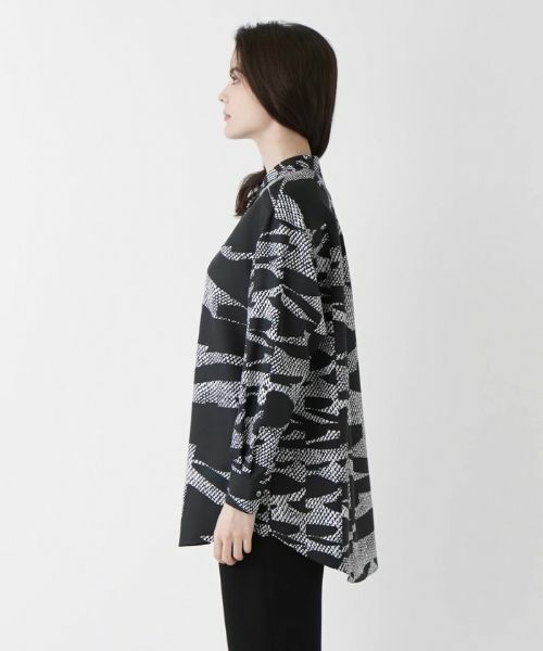 Leilian / レリアン シャツ・ブラウス | モノトーン総プリントブラウス | 詳細14