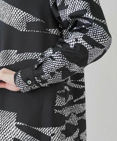 Leilian / レリアン シャツ・ブラウス | モノトーン総プリントブラウス | 詳細18