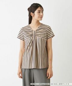Leilian / レリアン カットソー | 半袖ストライプカットソー【Leilian WHITE LABEL】