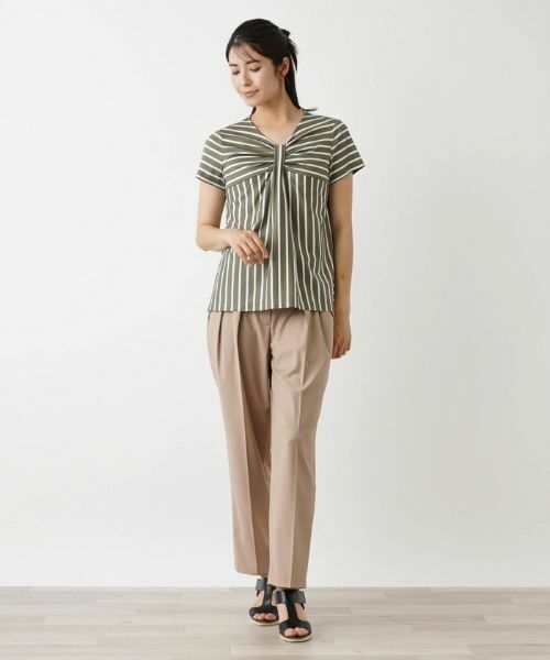 Leilian / レリアン カットソー | 半袖ストライプカットソー【Leilian WHITE LABEL】 | 詳細1