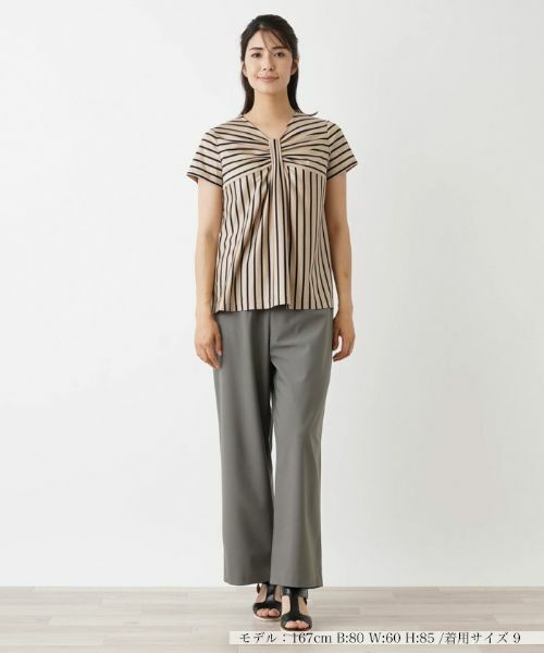 Leilian / レリアン カットソー | 半袖ストライプカットソー【Leilian WHITE LABEL】 | 詳細4