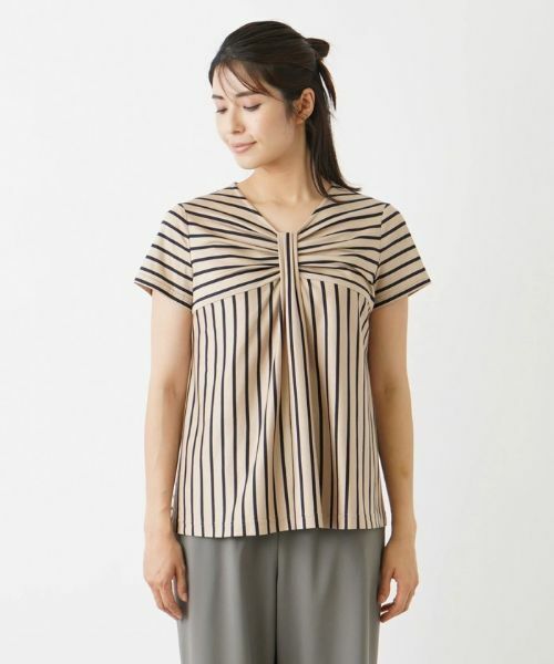 Leilian / レリアン カットソー | 半袖ストライプカットソー【Leilian WHITE LABEL】 | 詳細7