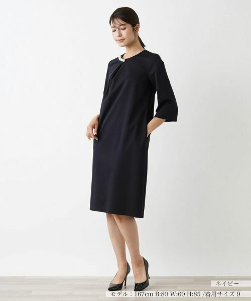 Leilian / レリアン ドレス | 【セレモニー】洗えるパール付きワンピース【Leilian WHITE LABEL】 | 詳細1