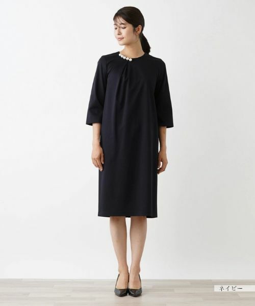 Leilian / レリアン ドレス | 【セレモニー】洗えるパール付きワンピース【Leilian WHITE LABEL】 | 詳細4