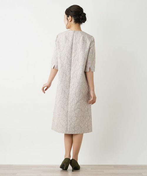 【専用】Leilian レリアン ワンピース ジャガード 幾何学 size9 フォーマルワンピース【Leilian WHITE LABEL】|レリアン